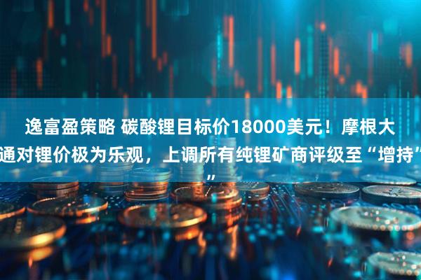 逸富盈策略 碳酸锂目标价18000美元!摩根大通对锂价极为乐观,上调所有纯锂矿商评级至“增持”